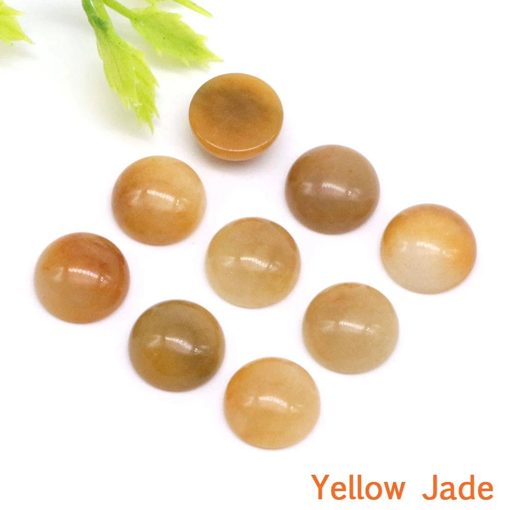 NONE 10mm Runde Cabochon Perlen mit flacher Rückseite Natursteine Halbkuppel Cab DIY Ohrring Ring Anhänger Schmuckherstellung Zubehör Großhandel 7