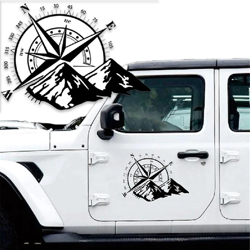 Mountain Compass Fashion Laser Colorful Car Decal Auto Body Styling Decoration Sticker Rear Windshield Decals Parts Accessories