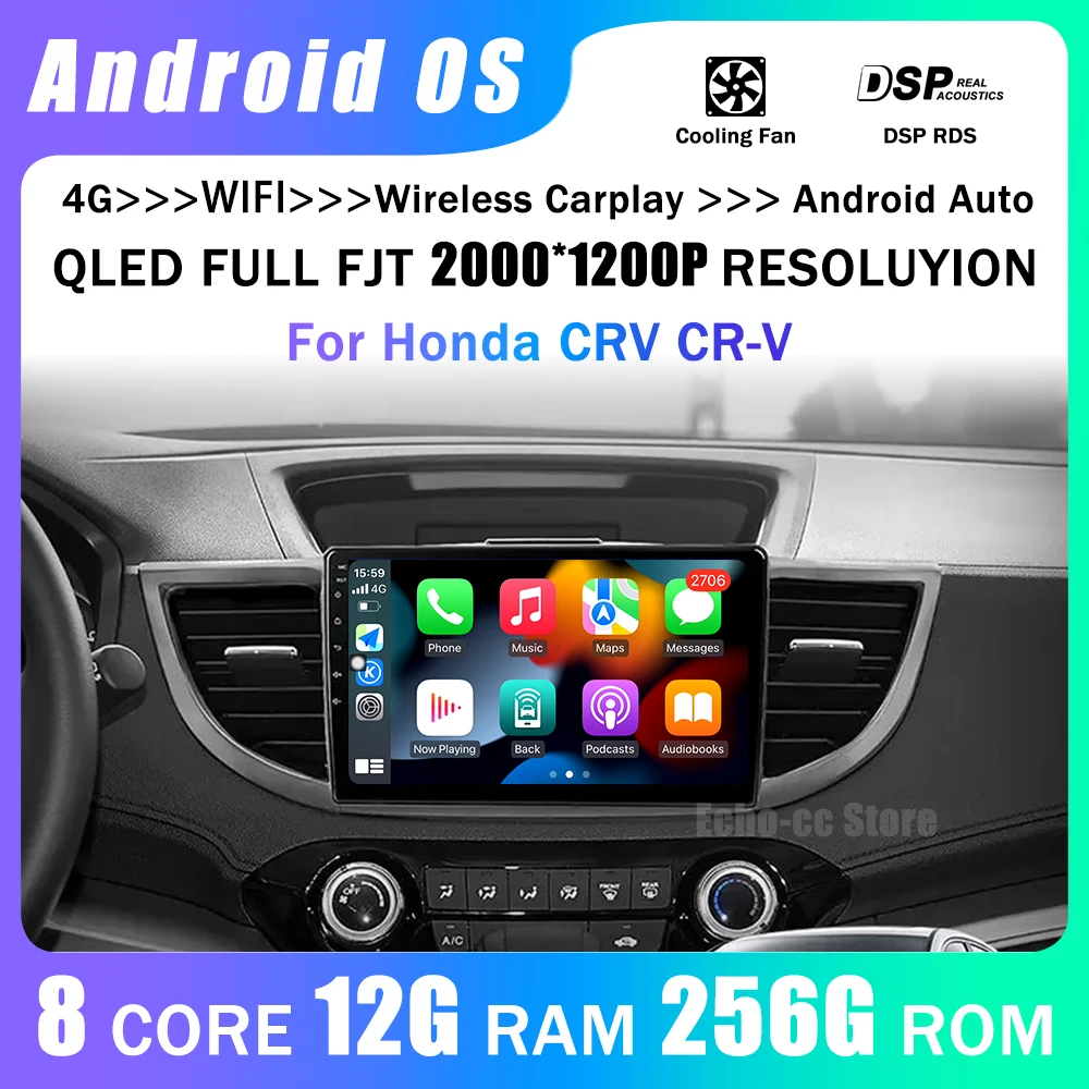 

Android 14 Carplay Car Radio For Honda CRV CR-V 2011- 2016 Multimedia Player GPS Navigation Head Unit NO 2din Stereo