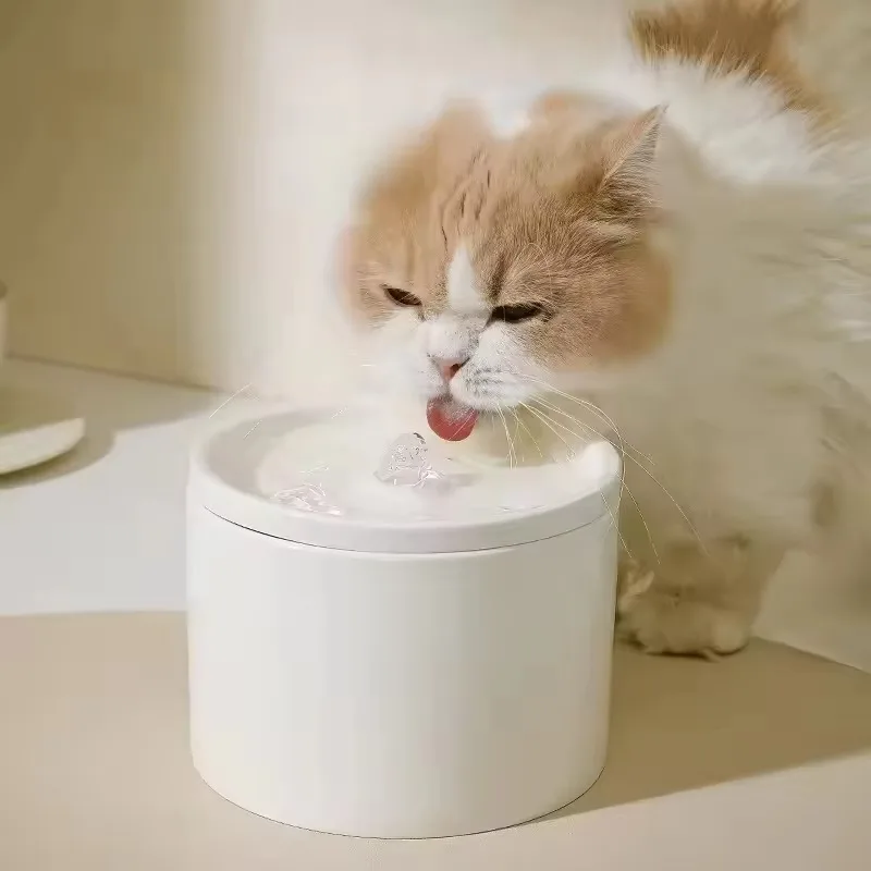 1L Auto Ceramic Pet Water Dispenser  Automatic Cat Fountain Self-Drinking Bowls & Feeders