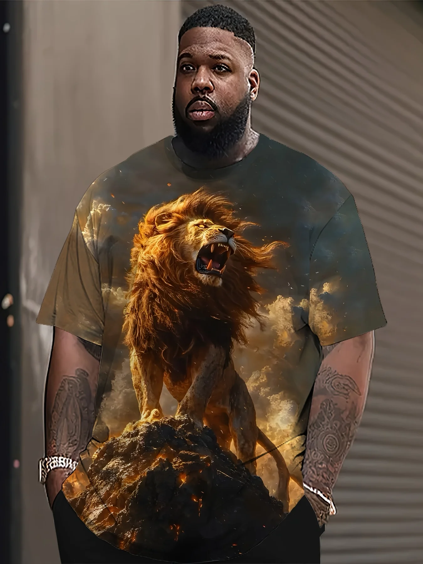 

Men's plus size lion print t shirt vibrant sunset design Comfortable and relaxing tops Kids Tshirt Men's Shirts Woman t-shirts