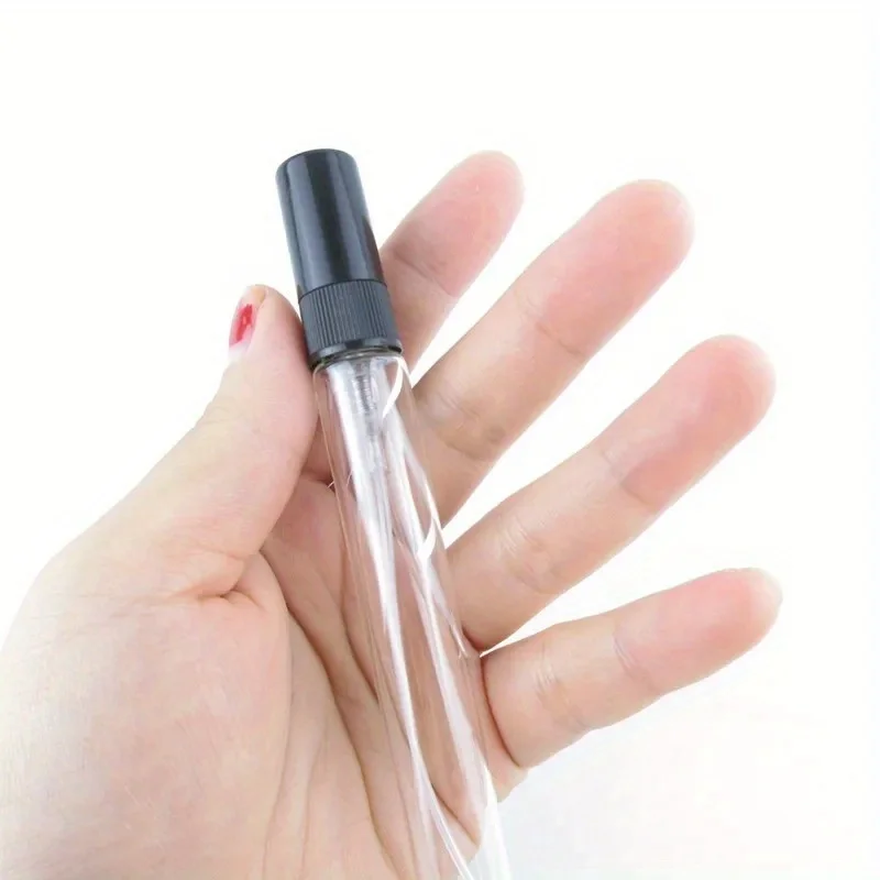 Portable Thin Glass Perfume Bottles 2ML-10ML Empty Refillable Cosmetics Sample Vials for Fragrance Oils Cosmetics 4 PCS Mix size