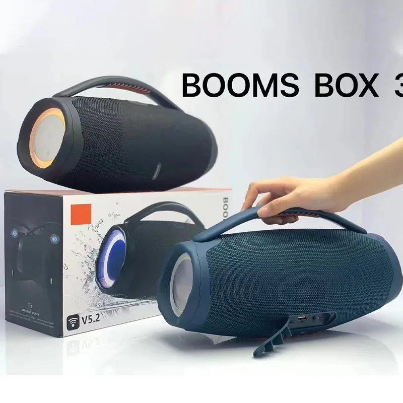 Portable outdoor subwoofer RGB stereo TWS plug-in speaker Boombox 3 wireless Bluetooth speaker 20W high power support TF/AUX/USB