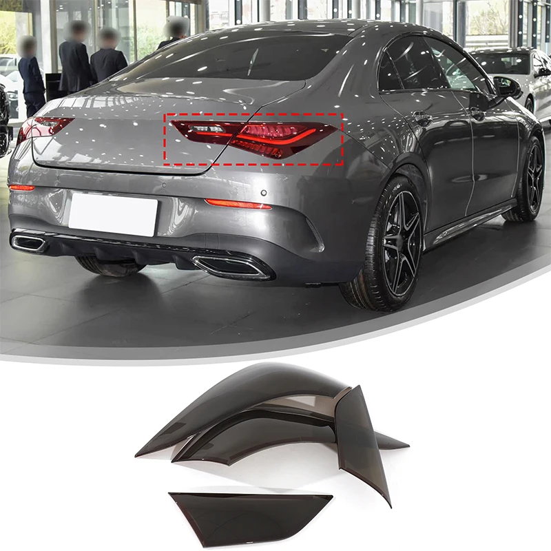 For Mercedes-Benz CLA 2020-2025 ABS Smoked Car Rear Tail Light Lamp Decoration Cover Trim Stickers Car Accessories