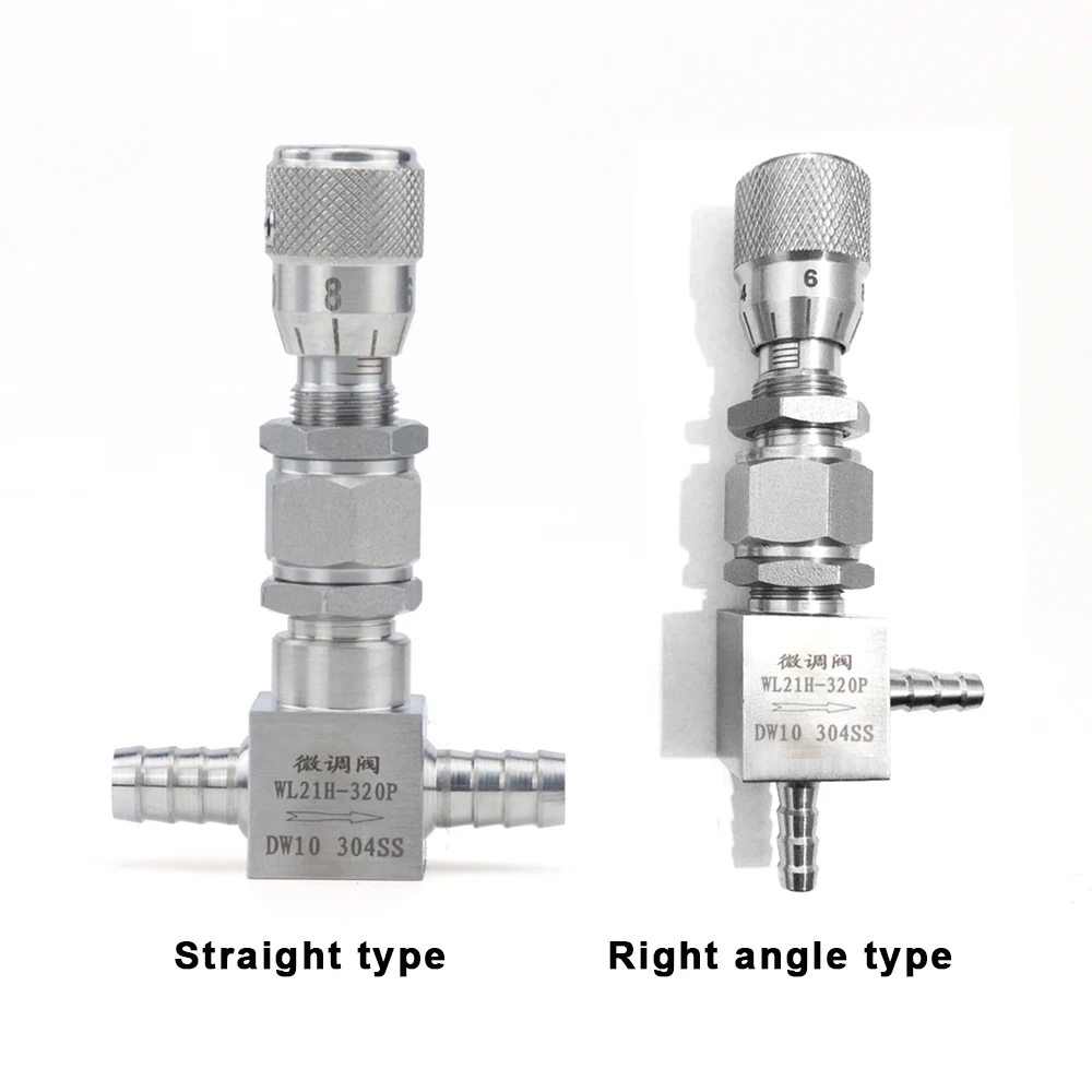 Micro Flow Regulating Metering Valve Controller Water Gas 4/6/8/10/12/14mm Hose Barb Pagoda Stainless Steel 304 Needle Valve