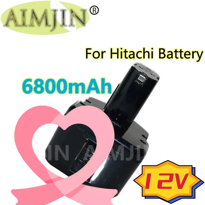 AIMJIN 12V 6800mAh Replacement Ni-Cd Battery for Hitachi EB1214S EB1212S EB1220HS 324360 322434 Eb1220bl Electric tool battery