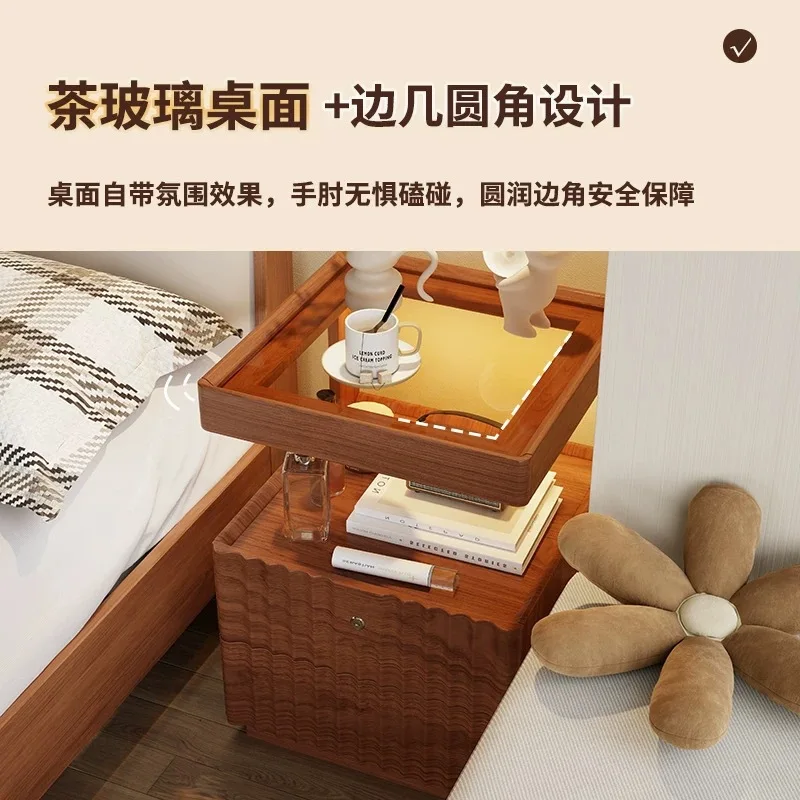 Armadietto per camera da letto in legno massello modellazione artistica casa leggera lusso pochi semplici