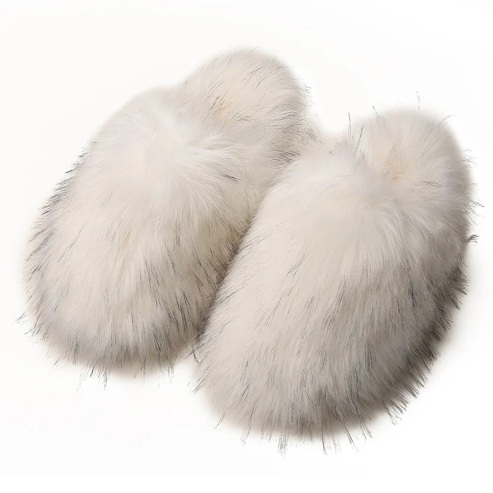 Women's Fuzzy Slippers for Fall and Winter, Home Use, Fleece-Lined, Warm, Faux Fur, Non-Slip, Toe-Covered, Fuzzy Slippers view 6