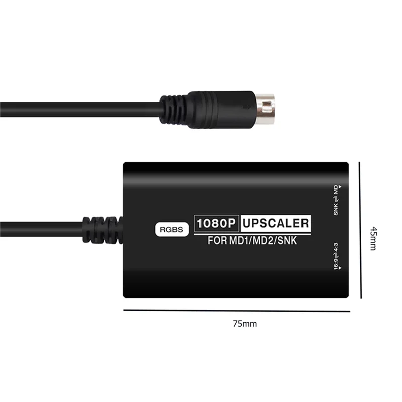 FFYY--ใช้งานร่วมกับ Converter 16/9 4/3 RGBS HD อะแดปเตอร์วิดีโอคอนโซลเกมอุปกรณ์เสริมสําหรับ SEGA MD1 MD2 SNK