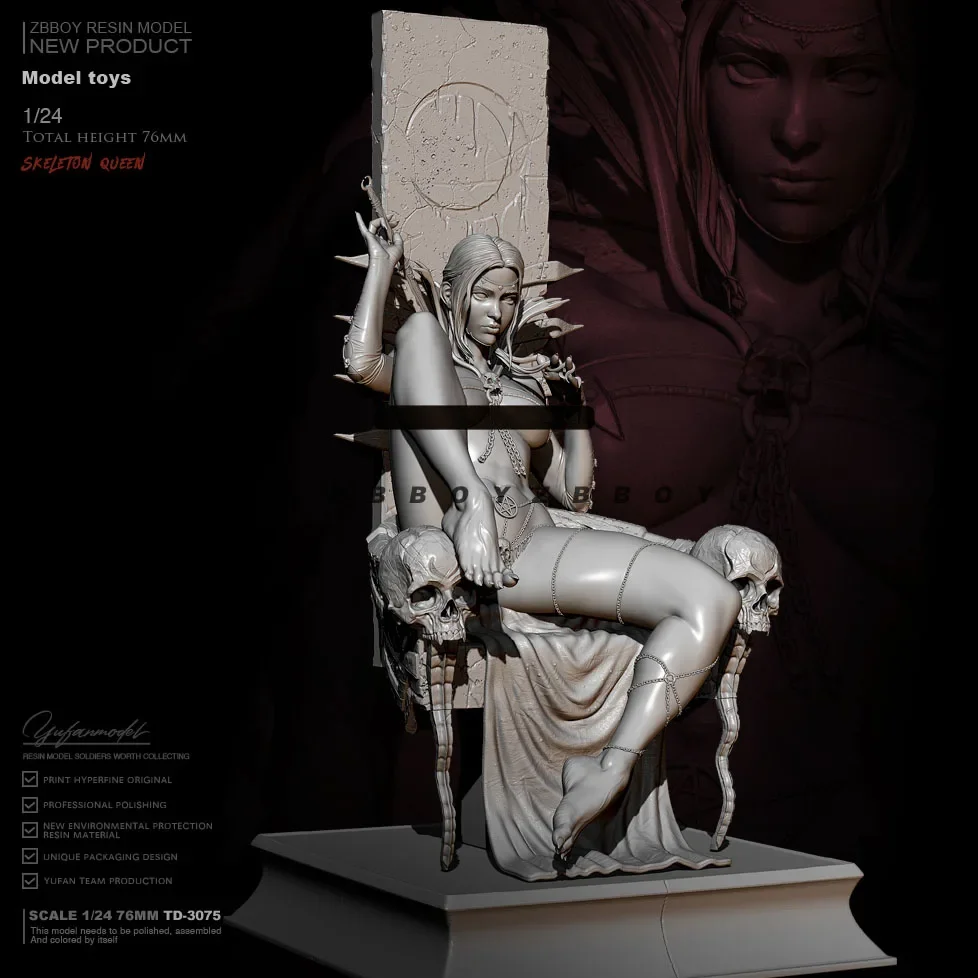 Resina figura modelo Kits, beleza DIY, auto-montado, TD-3075, 1:24