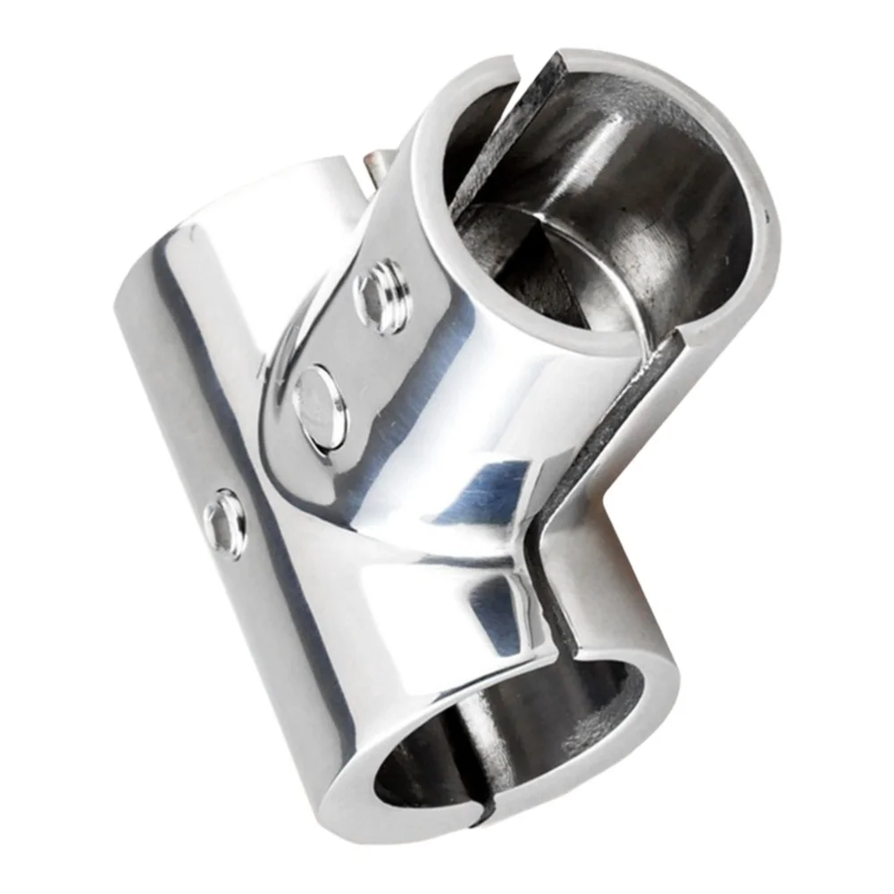 316 Stainless Steel Boat Hand Rail Fitting 60 Degree T Tee Split Design For Marine For Kayak For Canoe Rafting Piping Solution