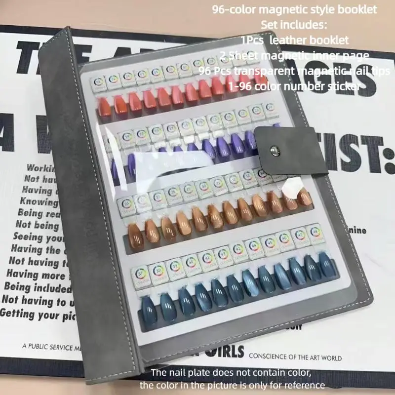 48/96/144/192 Colors Magnetic Tips Nail Art Swatch Book Manicure Color Test Storage Book Large Acrylic Works Display Color Card▪ image 3