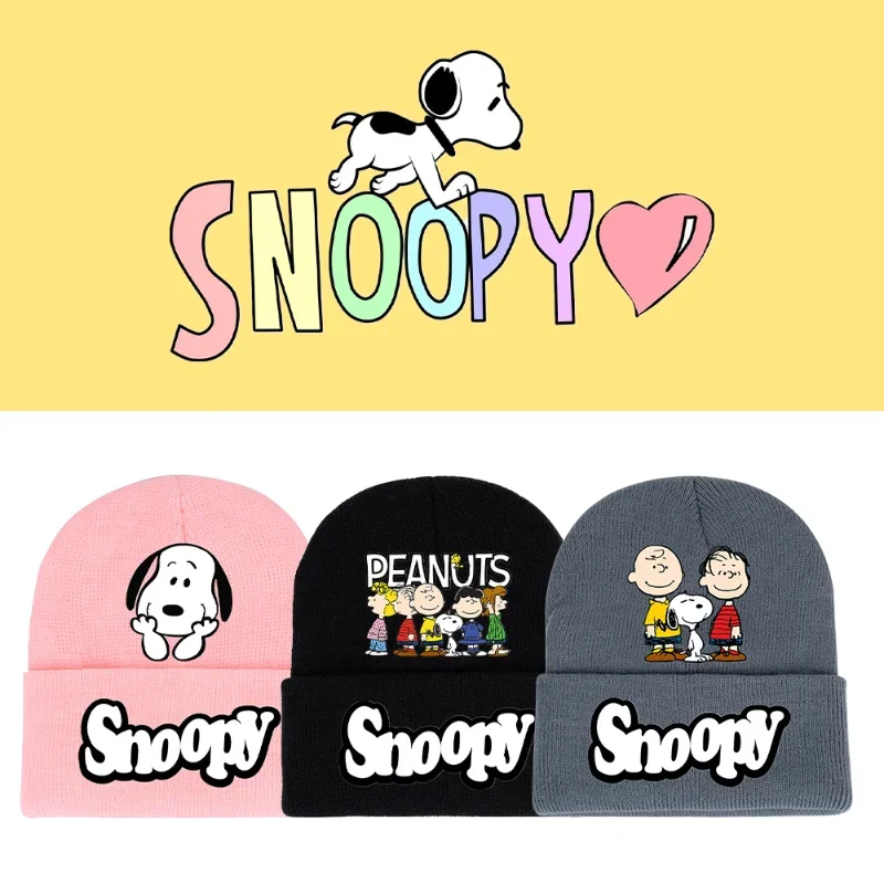 Kawaii سنوبي محبوك القبعات للرجال والنساء ، دفئا قبعة ، في الهواء الطلق غطاء محرك السيارة ، يندبروف قبعة ، قبعات عادية ، هدايا للسيدات ، لطيف الموضة ، الخريف والشتاء