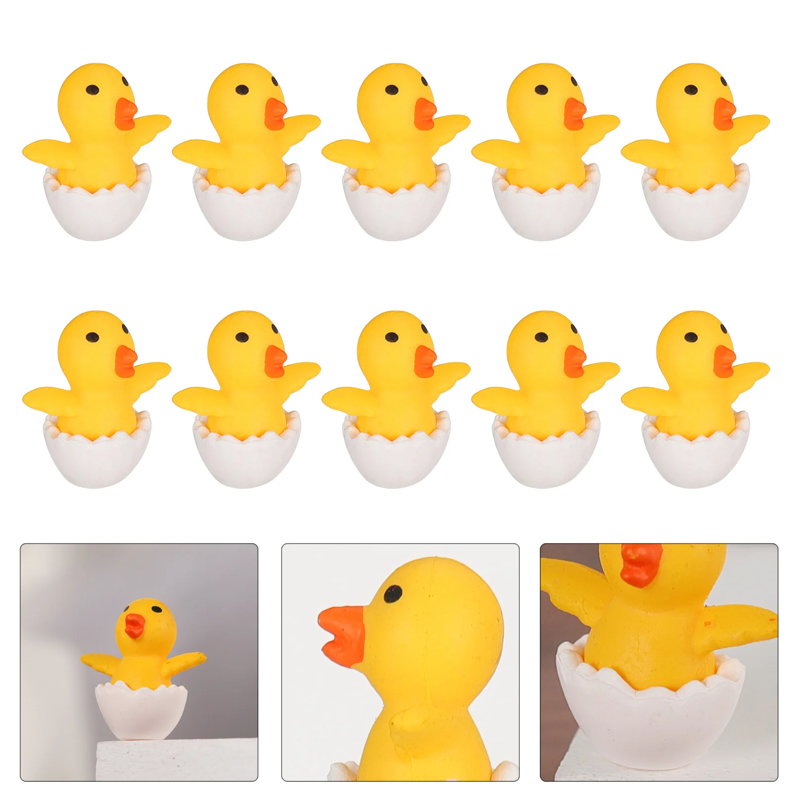 

10Pcs Baby Ducklings Garden Animal Figures Mini Ornamental Landscape Decorations Durable PVC Table Decoration Bonsai