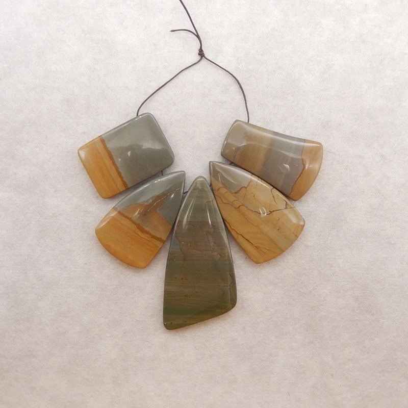 

5PCS Multi-Color Picasso Jasper Natural Stone Nuggets Beads 45x28x6mm 70x33x7mm 86.8g for Fashion Jewelry Pendant Necklaces