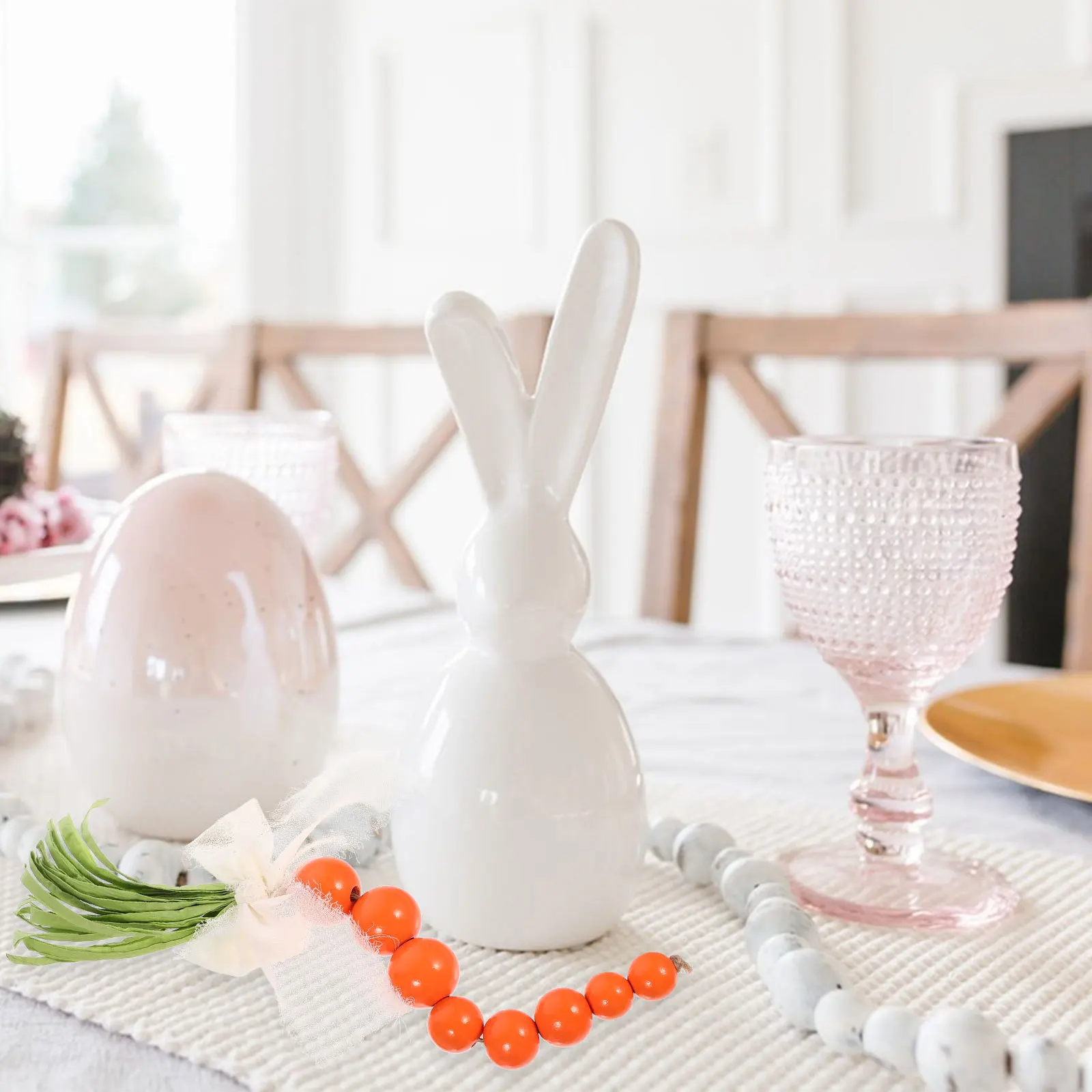 

4Pcs Artificial Carrot Ornament Creative Beaded Vegetable Prop for Easter Festival Party Favor Rustic Home Decorations