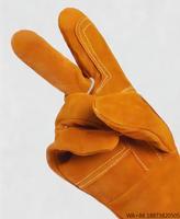 Baking Gloves Marine Supplies Heavy Duty Cowhide Split Leather Welding Gloves Reinforced Cow Split Leather Heat Resistant