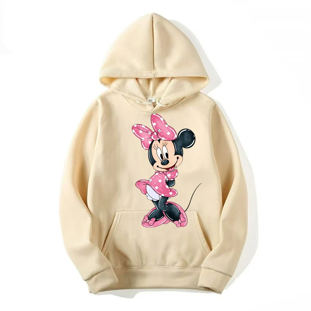 New Fashion Woman Pullover Cartoon Anime Disney Minnie Mouse Ladies Hoodies Autumn Winter Couple Sweatshirt Clothing Hot Sale