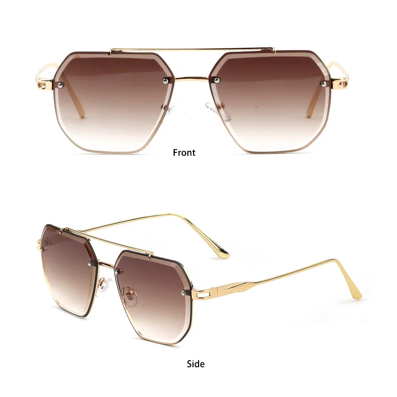 Raute neue Polygon Metallrahmen Herren Sonnenbrille Mode einfache Vintage Frauen Sonnenbrille UV400 Fahren Angeln das beste Geschenk – Detail 7
