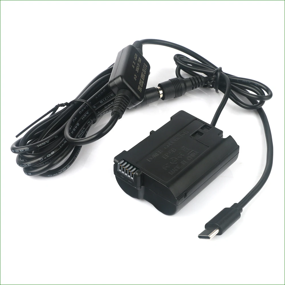 EP-5B USB tipo C para Nikon, adaptador de corriente de batería ficticia, acoplador CC para Nikon D7000, D7100, D7200, D7500, Z6 II, EN-EL15