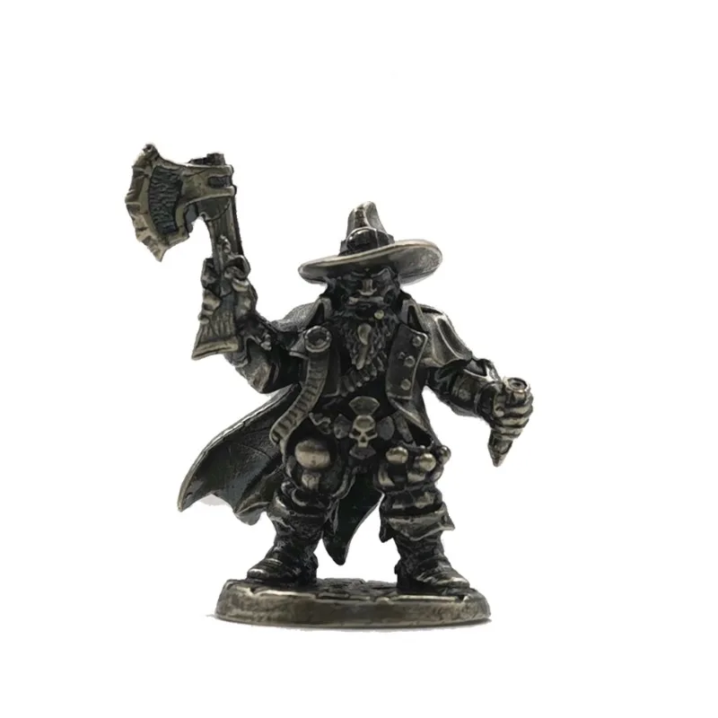 1PC Zwerg Legion Axt Soldaten Modelle Spielzeug Figuren Miniaturen Metall Kupfer Herren Geschenke Desktop Ornamente Dekorationen
