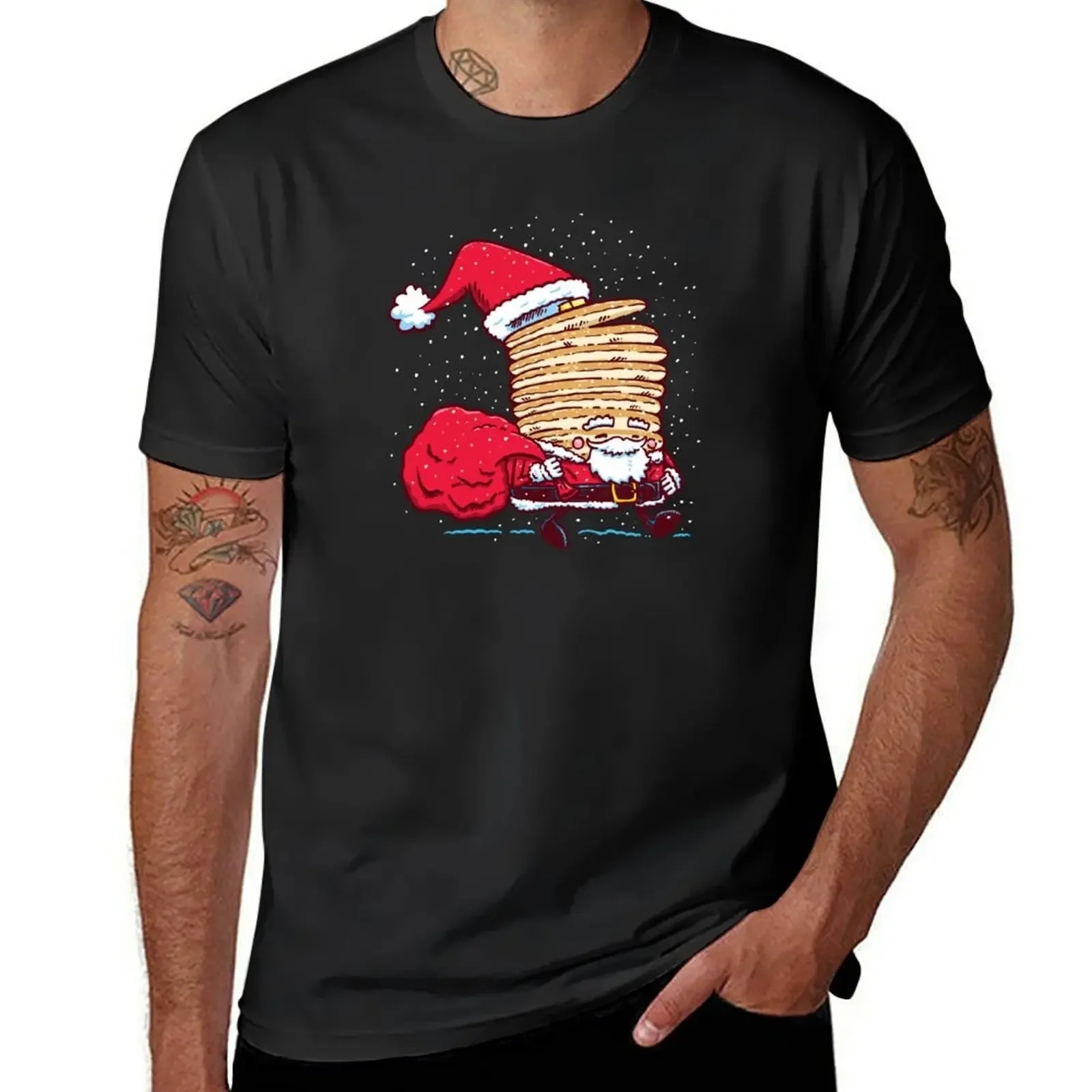 Santa Pancake T-Shirt plus size clothes Blouse boys animal print funny t shirts for men