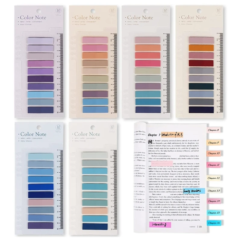 60 Color Writable Sticky Tabs, Color Page Marker Transparent Sticky-Notes Tabs