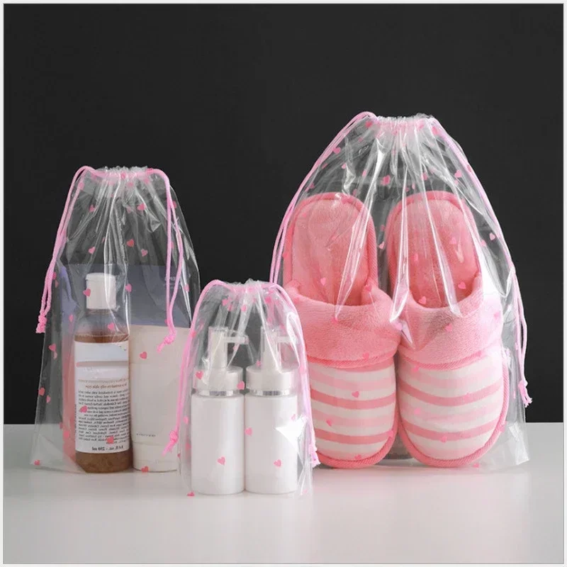 1pcs Travel Toiletries Cosmetic Cartoon Storage Bag Clothes Underwear Shoes Organizer Pouch Transparent Drawstring Storage Bag