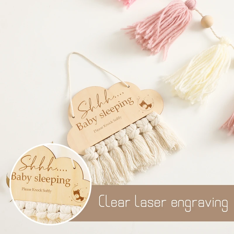 Baby Sleeping Borad Wall Hanging Set toy Room Photography Decoration Wooden Party Accessories Newborn Room Hanging Set Gifts