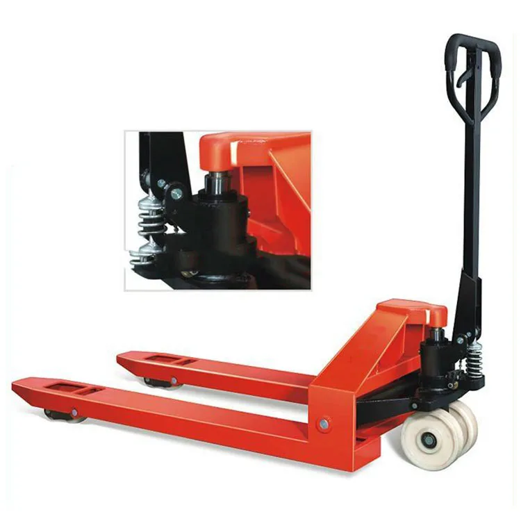 

Hot sale narrow low profile mechanical hand hydraulic qlty pallet jack 2 ton price