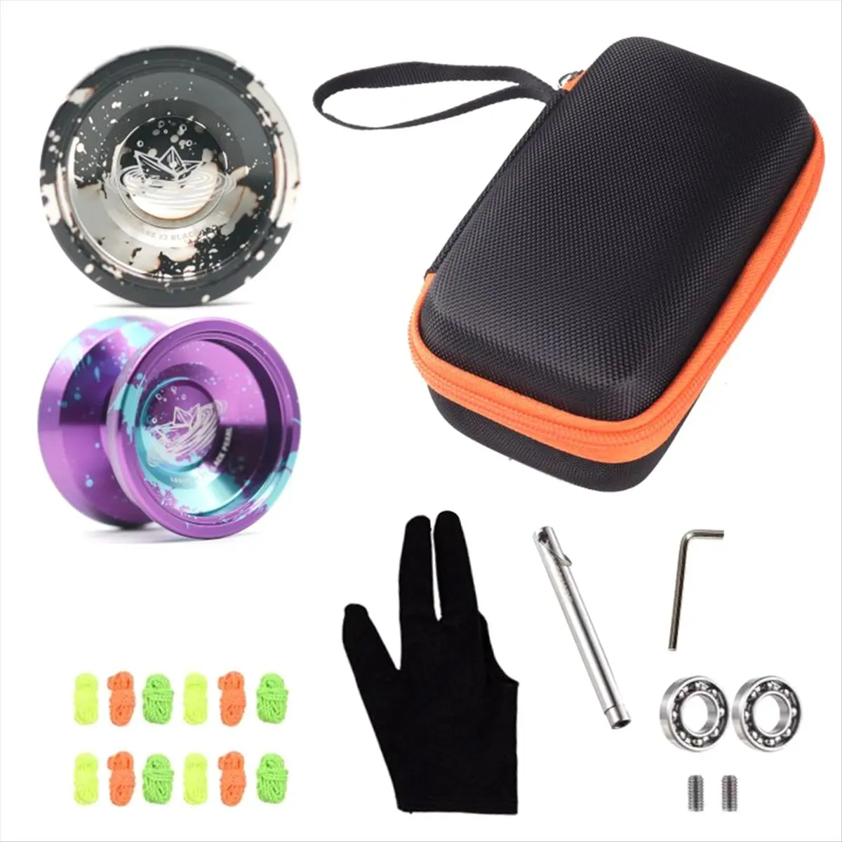 ABPF  X2 Professional Unresponsive Yoyo with Replaceable Responsive Bearings Strings and 2 Yo-Yo Gloves Gift A