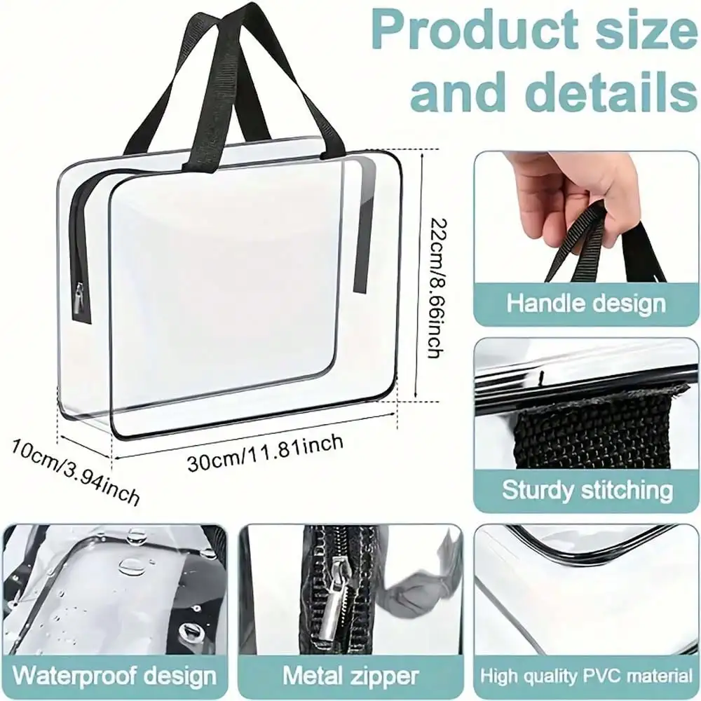 8large toy storage bags multi-purpose zipper transparent PVC waterproof suitcase, suitable for building blocks - view 3