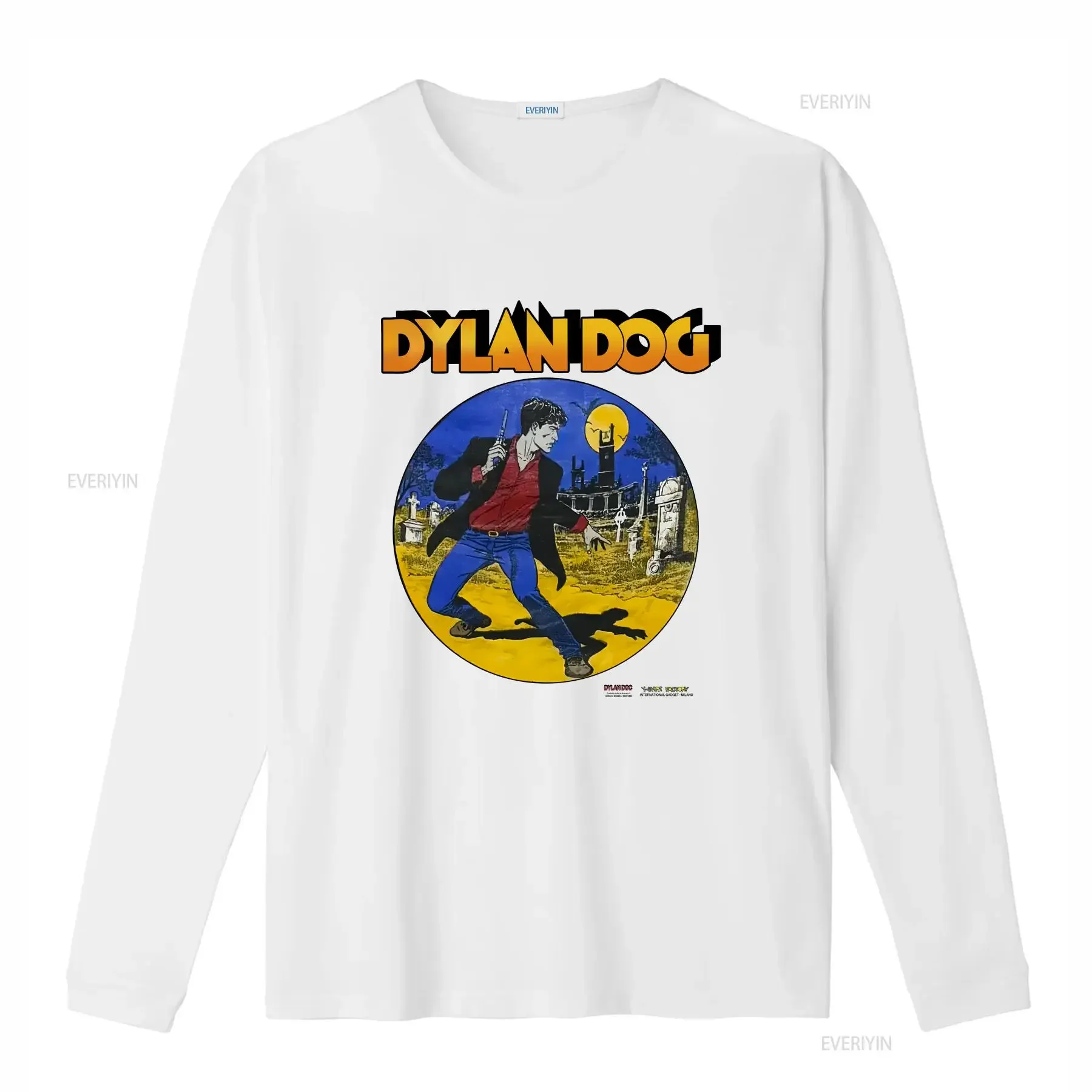 VTG 80s 90s DYLAN DOG COMIC BOOK T SHIRT FACTORY WHITE SIZE L vintage Washed Slightly Comfortable Unisex Versatile Stylish