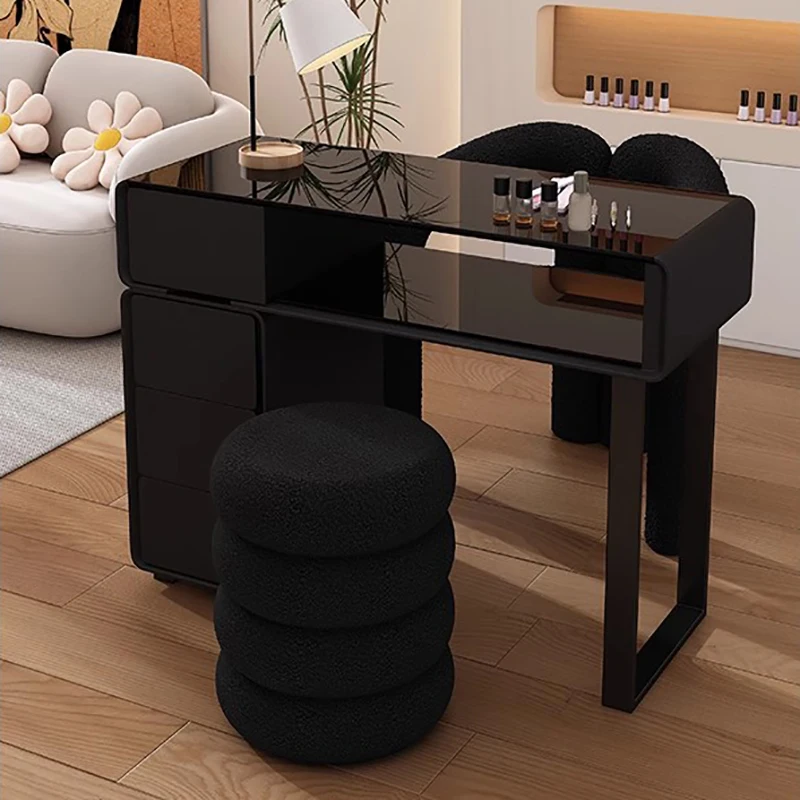 Mesa de unhas de luxo francesa profissional multifuncional simples com armazenamento mesa de unhas glam moderno mesa de manucure móveis