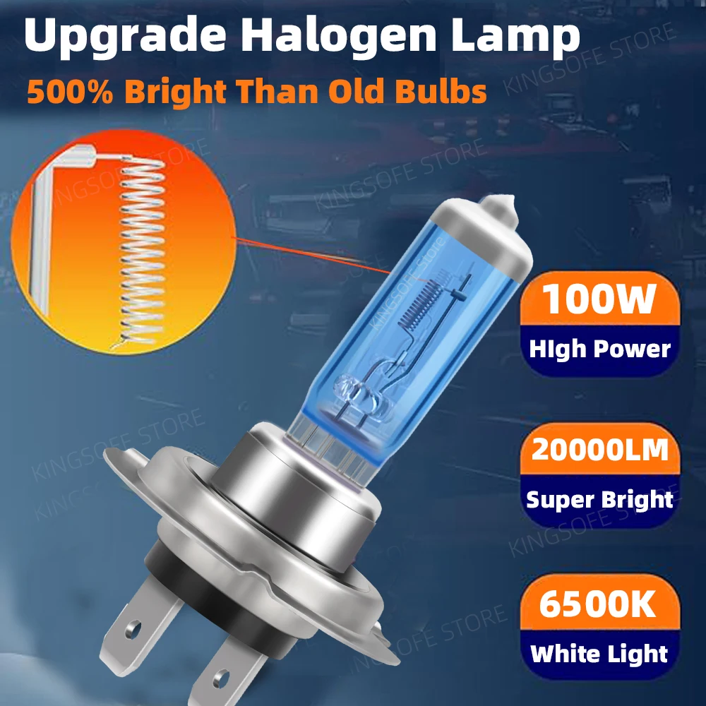 2Pcs High Performance 100W Halogen Headlight Bulb For Mercedes Benz W204 W211 W212 W203 W176 W124 W210 W164 Low Beam 6500K