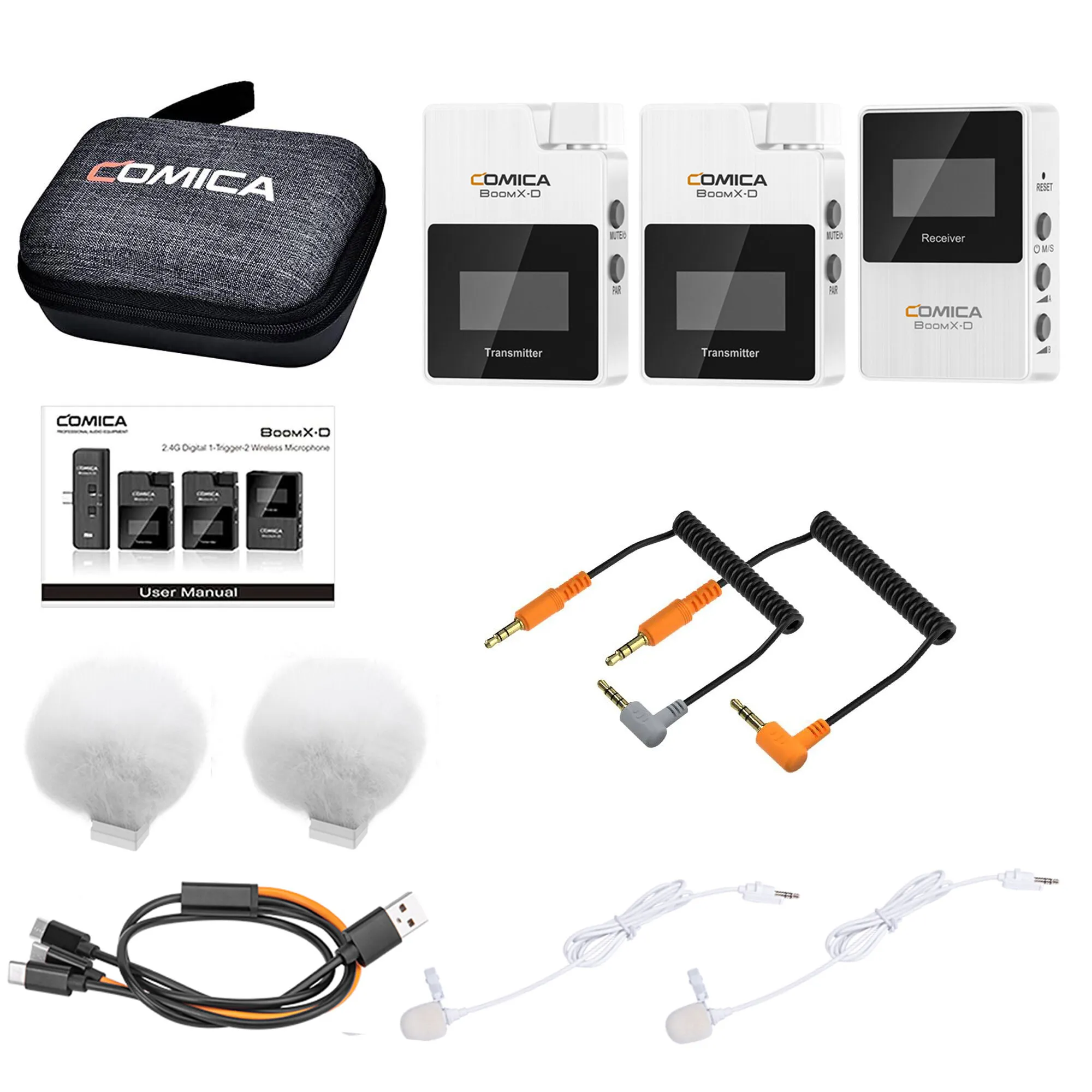 COMICA BoomX-D Wireless Lavalier Microphone, Support Internal Recording, for Cameras, Camcorders, Smartphones