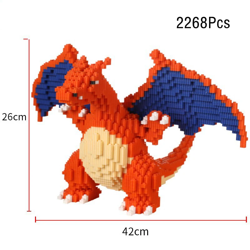 Pokemon Pikachu Building Block Bulbasaur Charmander 3D Model Assembly Connection Mini Brick Figure Toys for Home Decora image 3