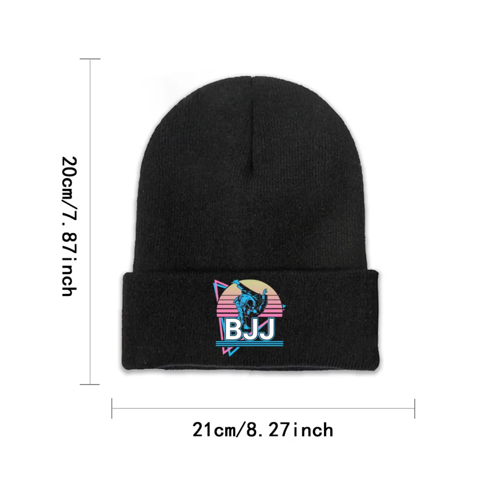 Knit Hat Jiu Jitsu Winter Warm Beanie Caps BJJ Retro Classic Men Women Fashion Casual Bonnet