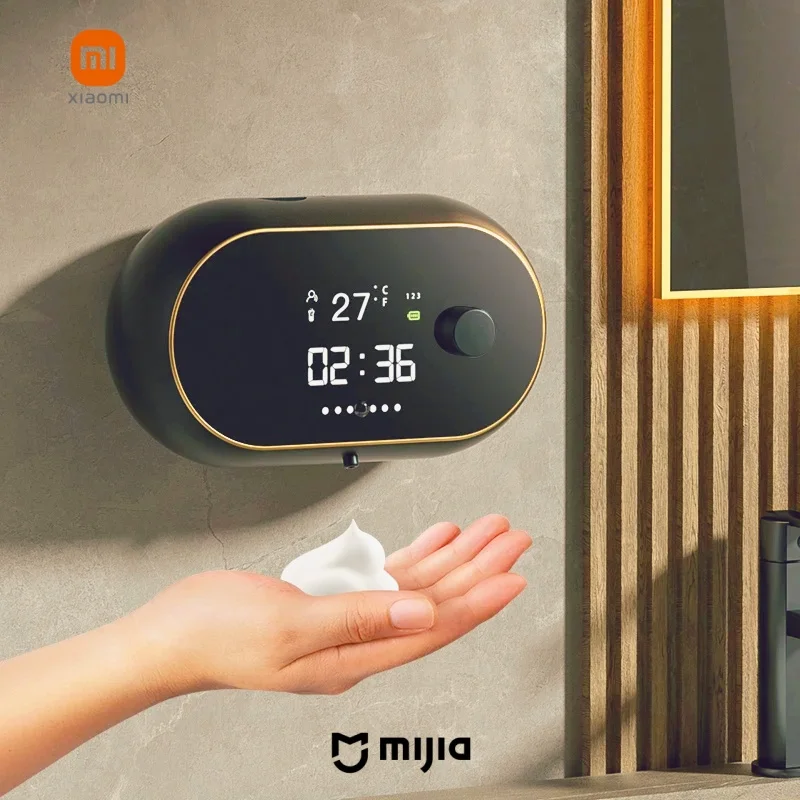 Xiaomi-Dispensador de Sabonete Automático de Parede, Grande Capacidade, Touchless, Sensor Recarregável, Tela LED, Inteligente