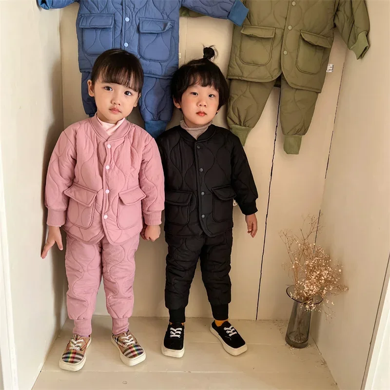 

Girls Sets Sweatshirts +Pants 2PCS/Set 2023 New Autumn Kids Baby Suits Cotton Outfits Thicken Children Clothing