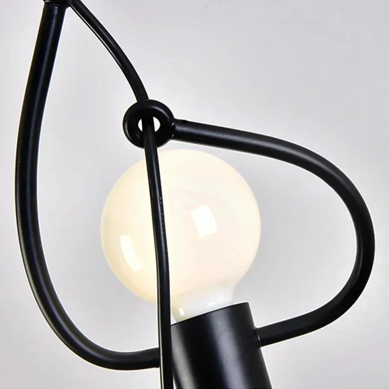 Vintage Iron LED Table Decoration Pendant Lights Little Man Hanging Lamp For Home Living Children's Room Dining Pendant Light