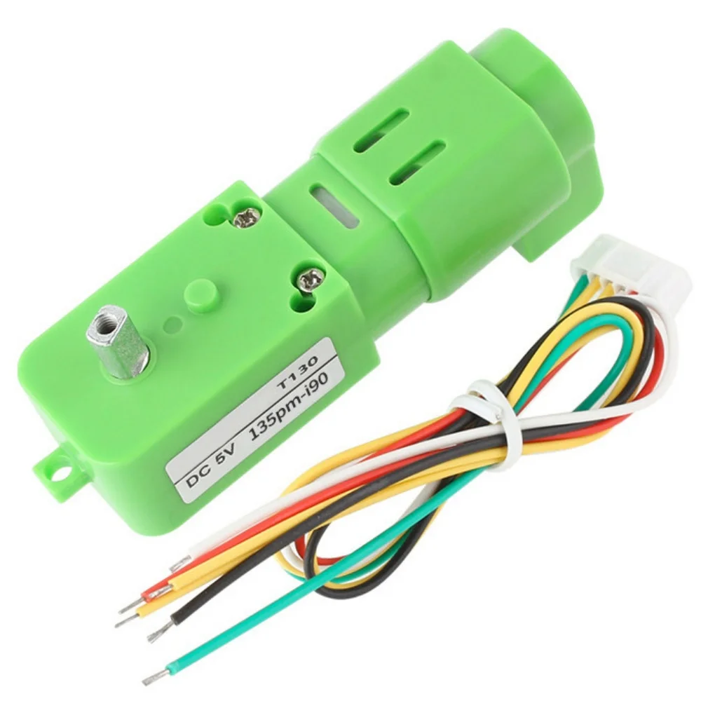 T130 TT Hall Encoder Motor DC 5V 135 255 RPM Micro Metal Forward Backward Gearbox Smart Car Robot Gear Reduction Motor Reducer