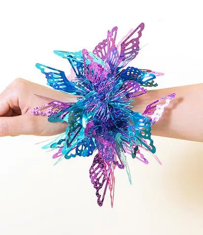 6 Pcs 어린이 댄스 핸드 플라워 치어 리더 손목 포몬 치어 리딩 소품 폼폼 팔찌 레드