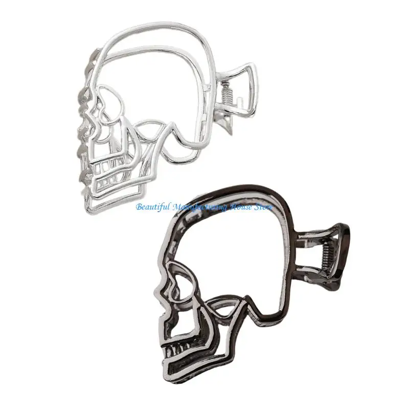 

E56A Contemporary Skeleton Hair Clip Metal Headwear Barrettes Lightweight Hairpin