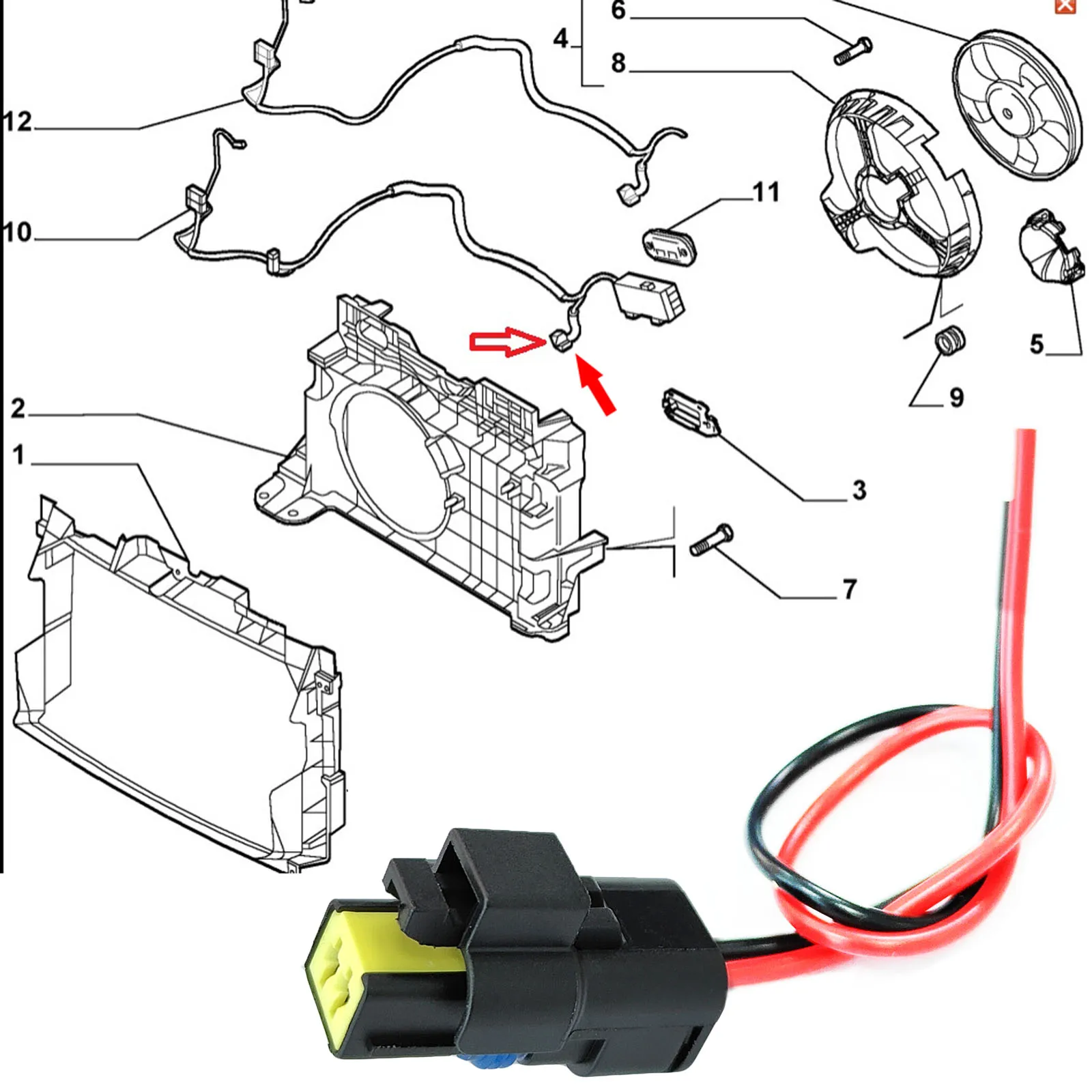2x For Peugeot 206 207 208 307 308 407 508 CC SW 3008 4008 Expert Partner Engine Coolant Water Temperature Sensor Connector Plug - view 4