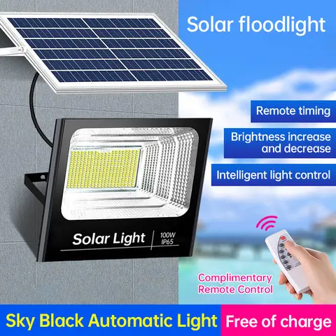 야외 태양 램프 1000W LED 조명 정원 조명 IP67 방수 계단 벽 조명 디밍 원격 제어 조절 각도