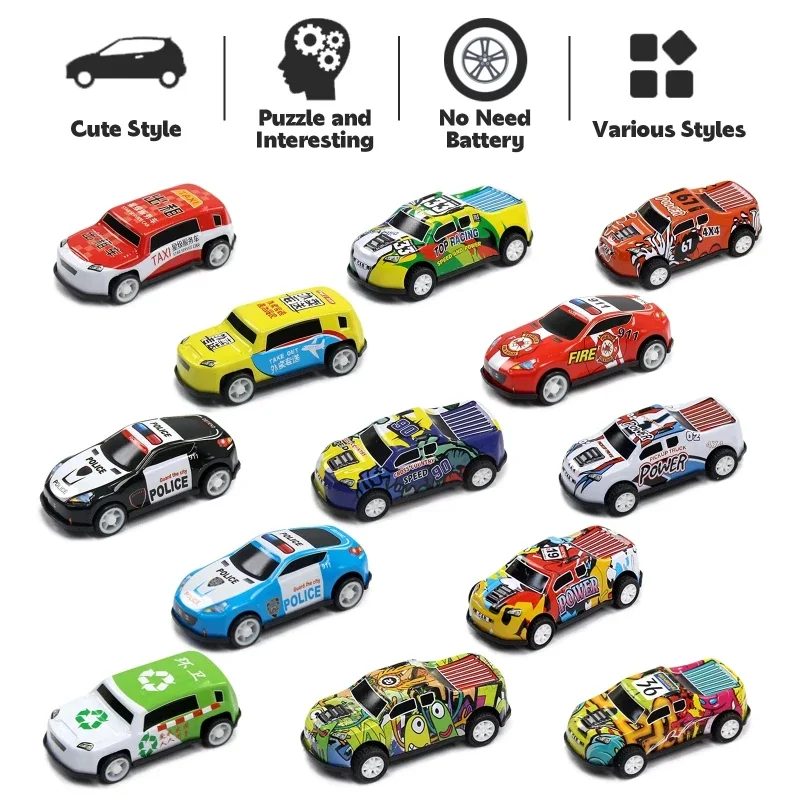 30 Pack Diecast Pull Back Toy Cars with Storage Box Friction Powered Baby Toy Cars Race Cars Vehicles Party Favor