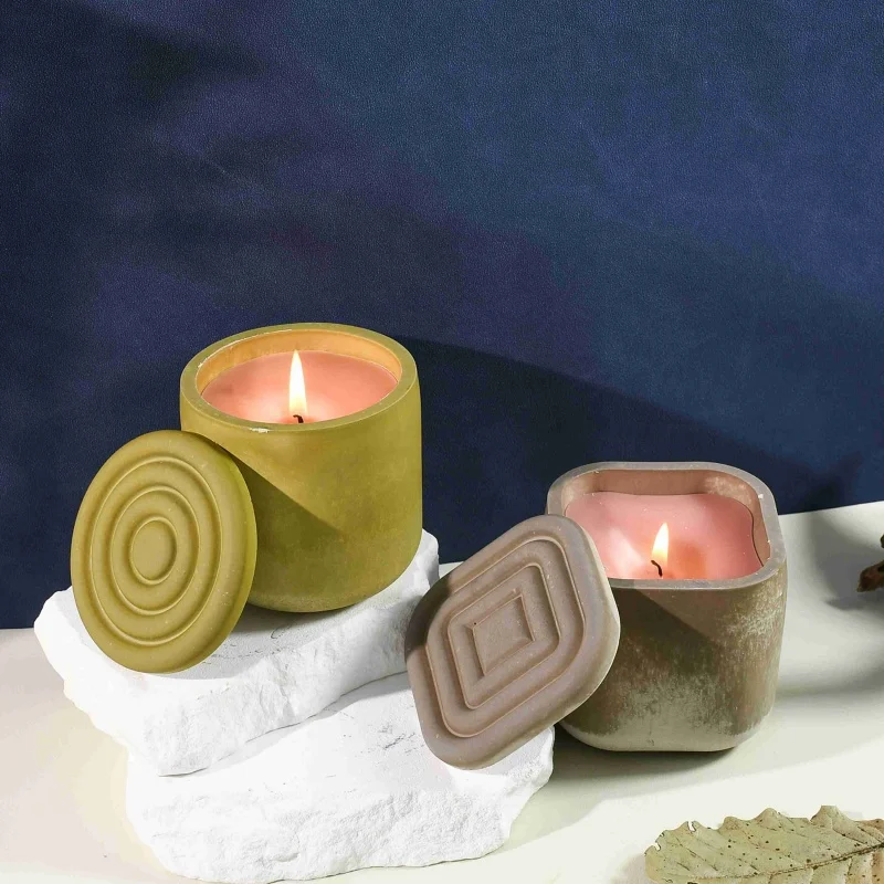 Fai da te rotondo quadrato candela tazza stampo in Silicone barattolo di stoccaggio ornamento ciondolo resina epossidica stampo artigianato domestico decorazione strumento di stoccaggio