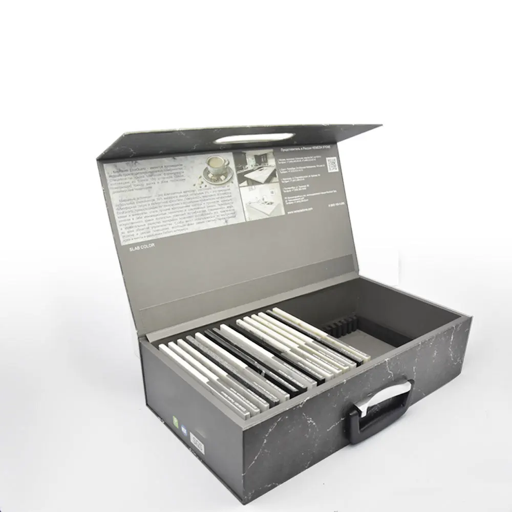 Modern Portable Eco Marble Stone Case Rotating Acrylic Display Box for Contemporary Retail Carton Sample Boxes