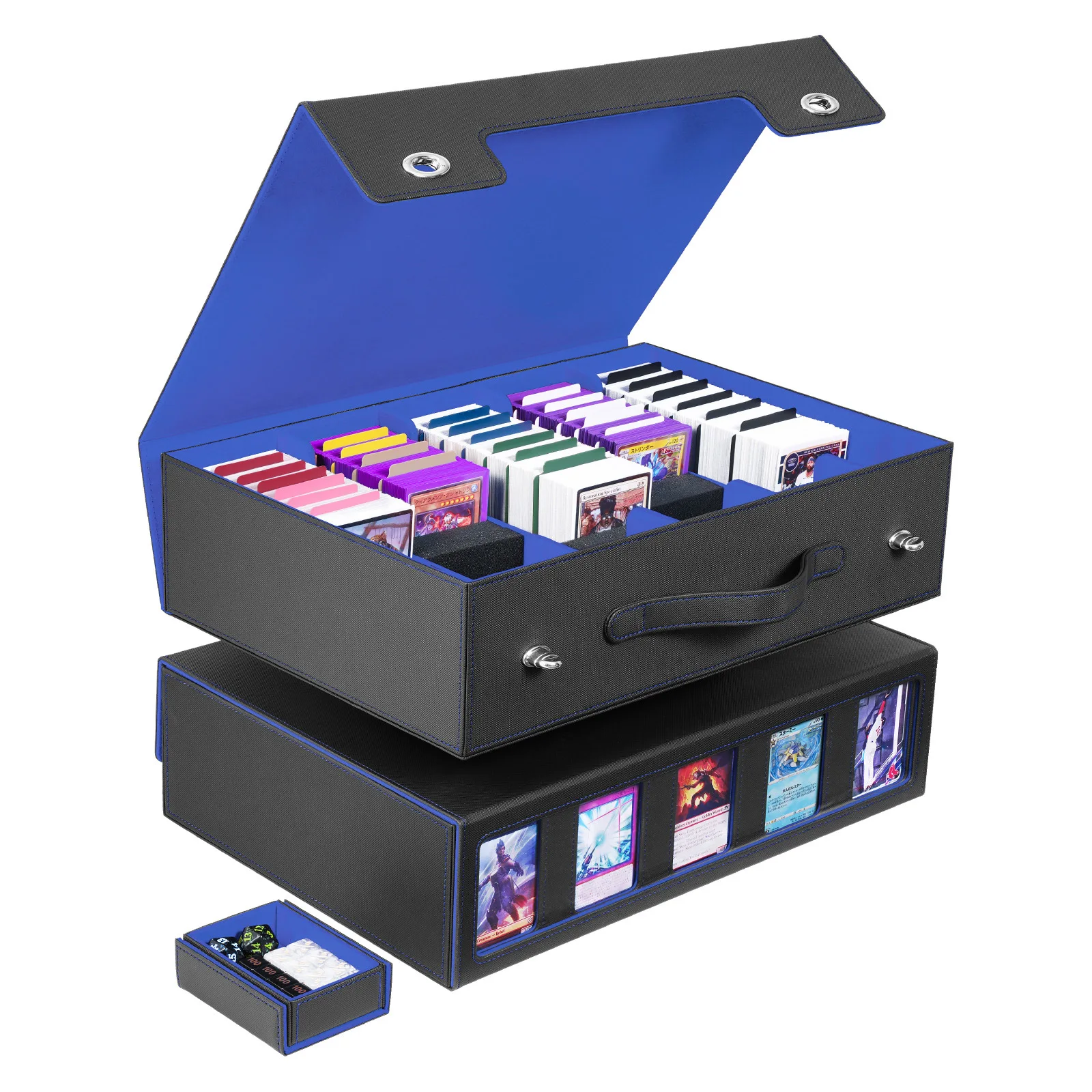 กล่องเก็บการ์ด PTCG แบบทำเอง กล่องเก็บการ์ดแบบพกพา มีหน้าต่าง ความจุขนาดใหญ่ ใส่การ์ดสะสมได้มากกว่า 3900 ใบ ของขวัญ ของเล่น